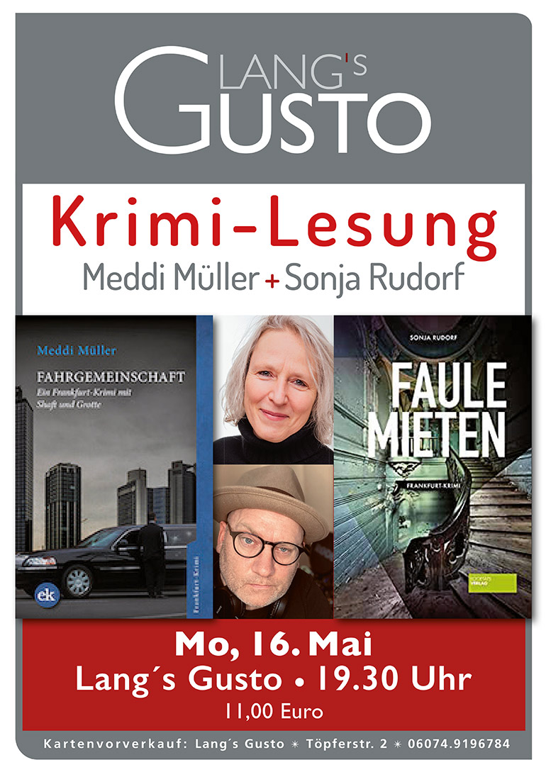 Krimi-Lesung mit Meddi Müller „Fahrgemeinschaft“ & Sonja Rudorf „Faule Mieten“