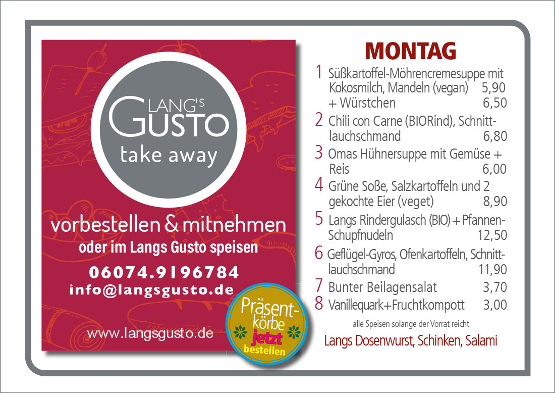 Gusto-Tagesplan-Montag