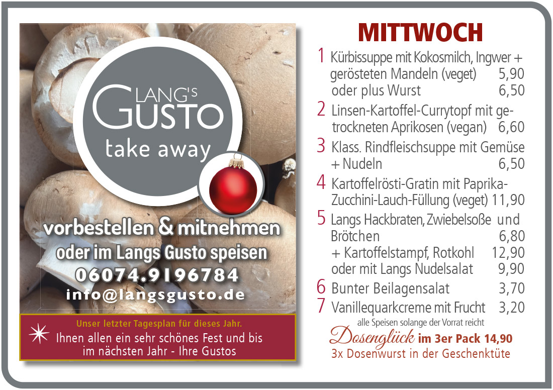 Gusto-Tagesplan-Mittwoch