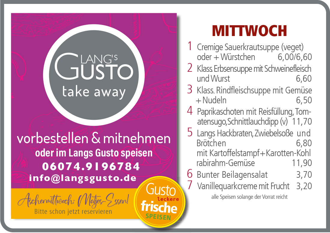 Gusto-Tagesplan-Mittwoch