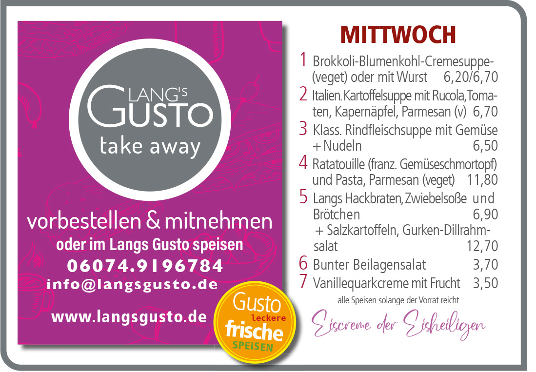 Gusto-Tagesplan-Mittwoch