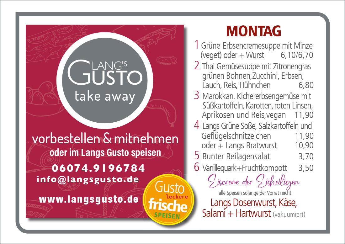 Gusto-Tagesplan-Montag