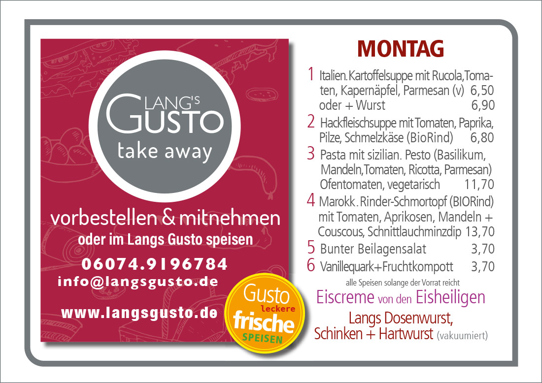 Gusto-Tagesplan-Montag
