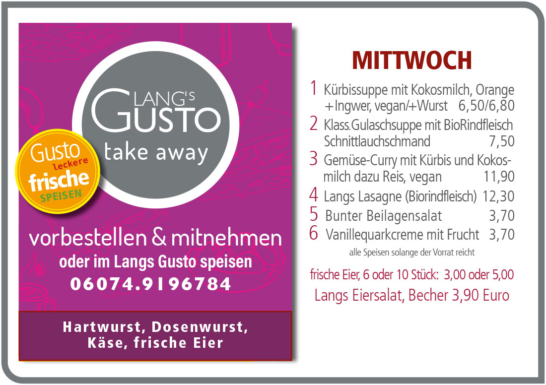Gusto-Tagesplan-Mittwoch